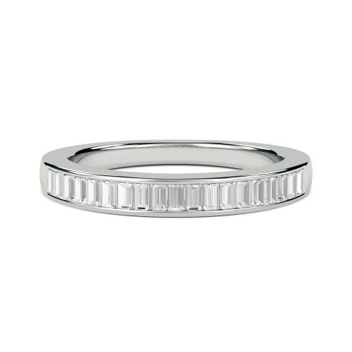 0.50ct VS/EF 3.5mm Baguette Diamond Half Eternity Ring