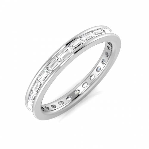 1.20ct SI1/G Baguette cut Diamond Full Eternity Ring in 18k White Gold