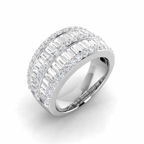 1.35ct SI/E-F Round cut Diamonds Triple Row Eternity Ring