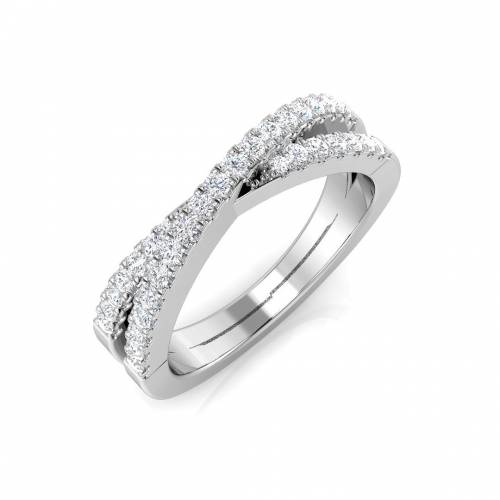 0.30ct SI/E-F Round cut Diamonds Crossover Eternity Ring