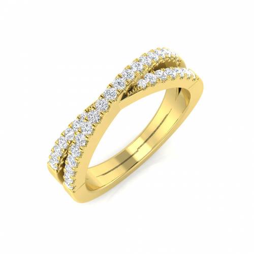0.30ct SI/E-F Round cut Diamonds Crossover Eternity Ring