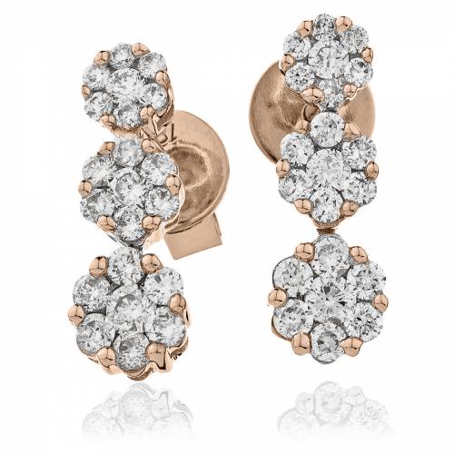 HER217 Trilogy Cluster Journey Diamond Earrings