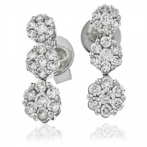 HER217 Trilogy Cluster Journey Diamond Earrings
