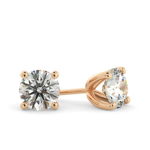 HER23 Round Stud Diamond Earrings