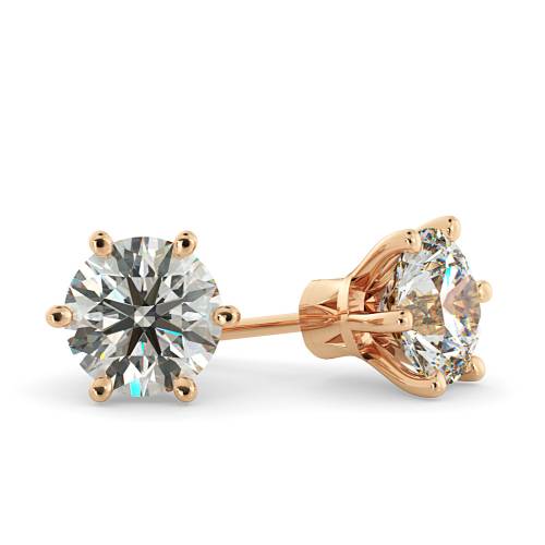 HER28 Round Stud Diamond Earrings