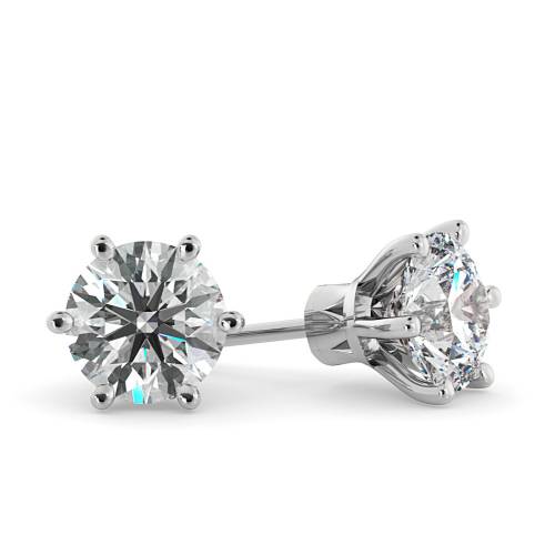 HER28 Round Stud Diamond Earrings