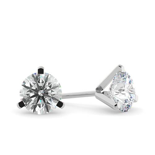 HER34 Round Diamond Stud Earrings