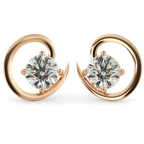 HER39 Round Stud Diamond Earrings