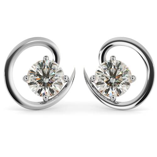 HER39 Round Stud Diamond Earrings