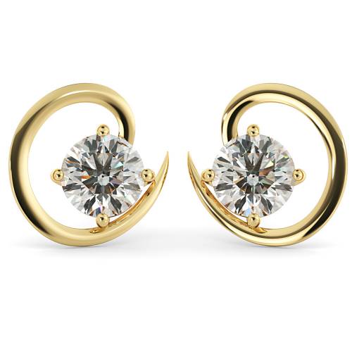 HER39 Round Stud Diamond Earrings