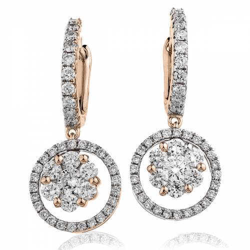 HERCL221 Designer Circle Cluster Earrings