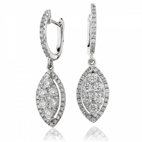 HERCL224 Oval Shape Drop Cluster Earrings