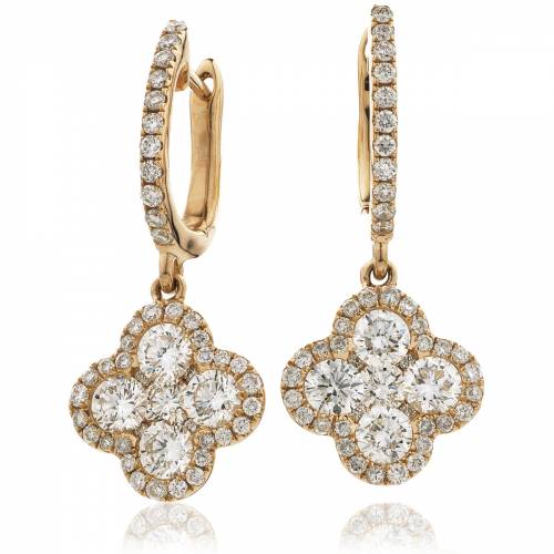 HERCL228 Floral Shape Drop Cluster Earrings