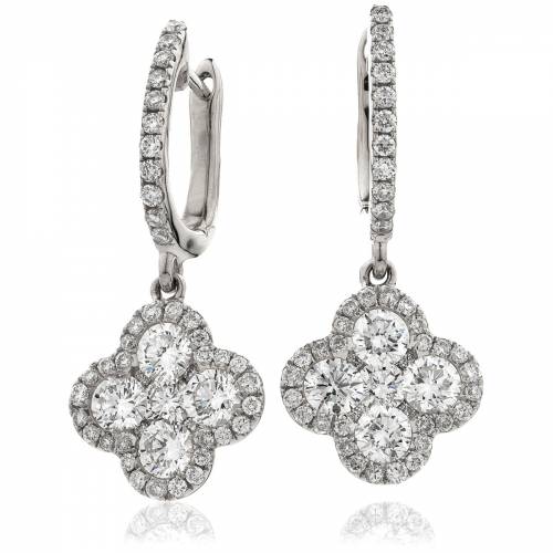 HERCL228 Floral Shape Drop Cluster Earrings