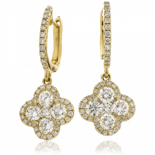 HERCL228 Floral Shape Drop Cluster Earrings
