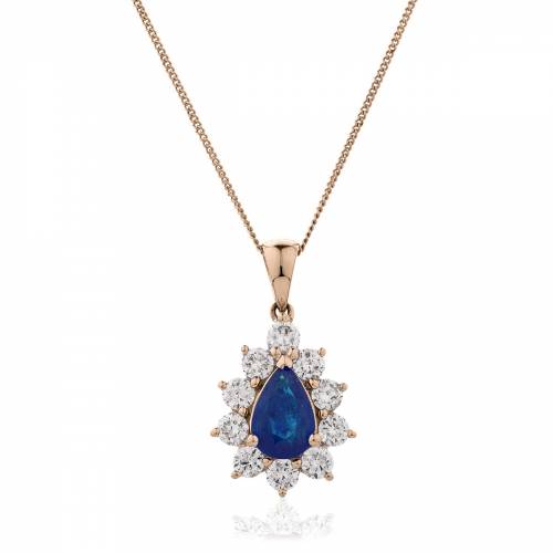 HPPEGBS242 Floral Design Blue Sapphire Pendant