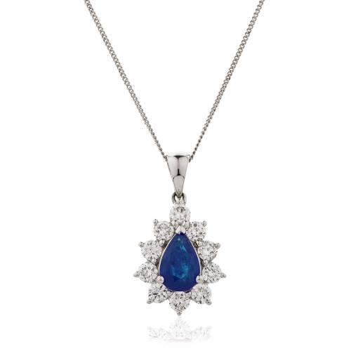 HPPEGBS242 Floral Design Blue Sapphire Pendant