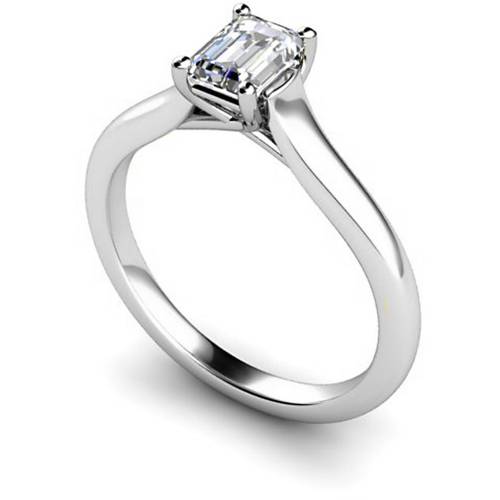HRE409 Crossover Setting  Emerald cut Solitaire Diamond Ring