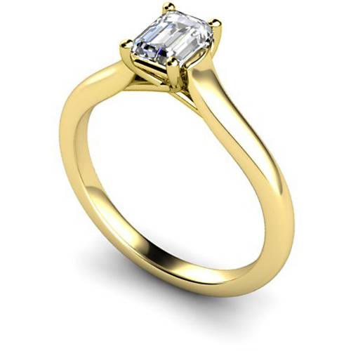 HRE409 Crossover Setting  Emerald cut Solitaire Diamond Ring