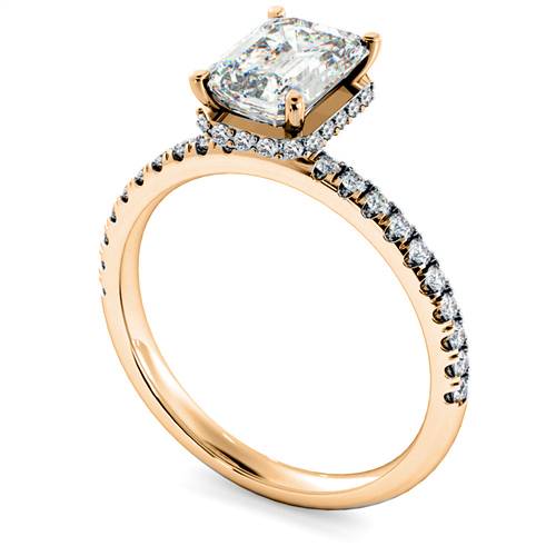 HRESD2361 Modern Emerald Cut Shoulder Diamond Ring