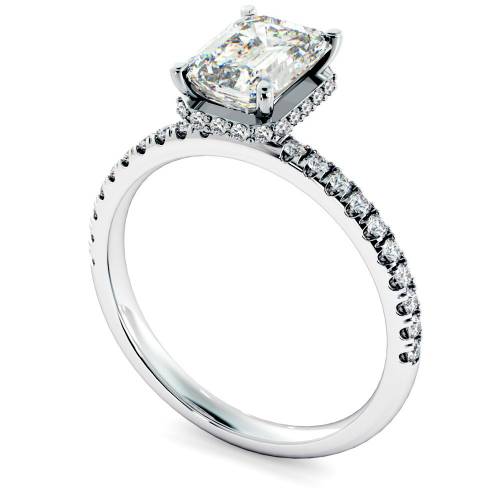 HRESD2361 Modern Emerald Cut Shoulder Diamond Ring