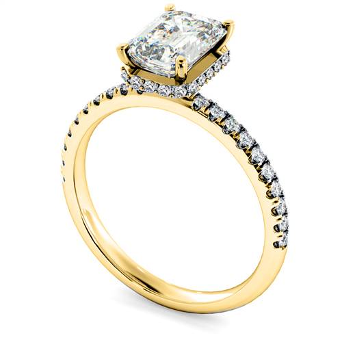 HRESD2361 Modern Emerald Cut Shoulder Diamond Ring