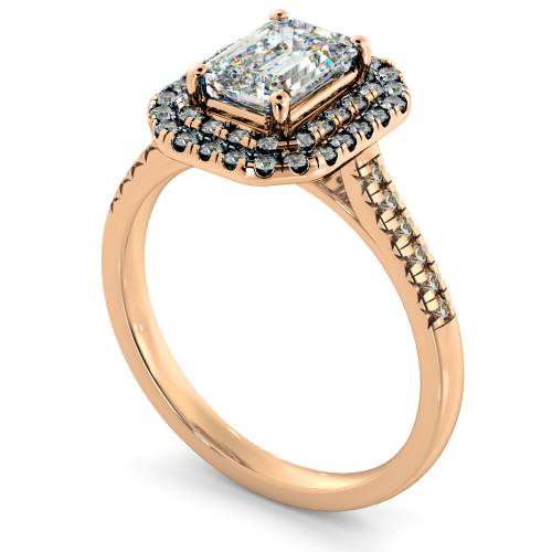 HRESD830 Emerald Halo Diamond Ring