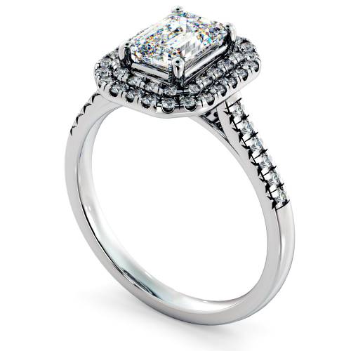 HRESD830 Emerald Halo Diamond Ring