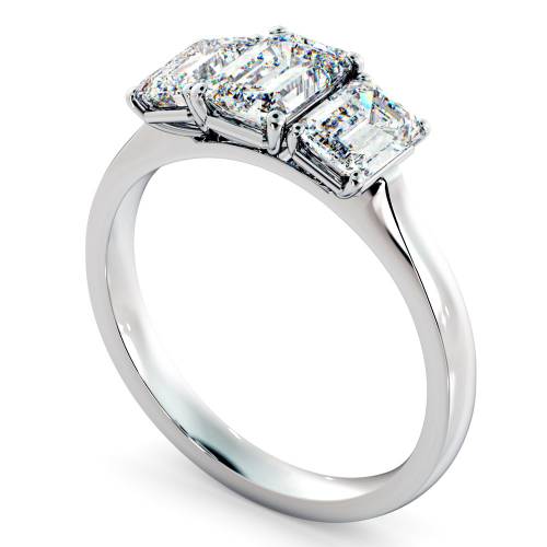 HRETR183 Emerald 3 Stone Diamond Ring
