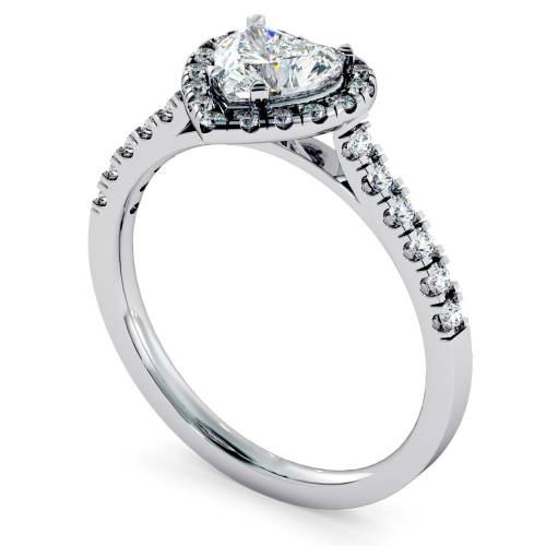 HRHSD730 Heart cut Halo Diamond Ring