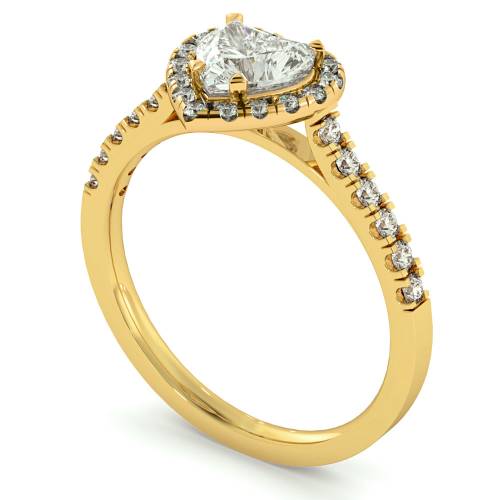 HRHSD730 Heart cut Halo Diamond Ring
