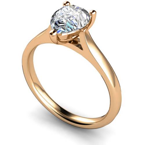 HRPE344 Pear Solitaire Diamond Ring
