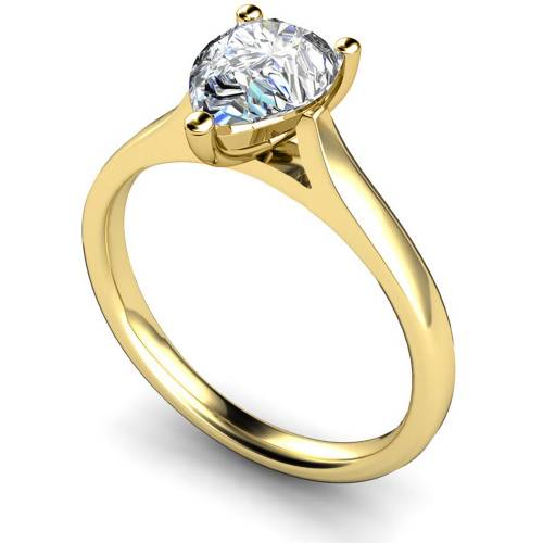 HRPE344 Pear Solitaire Diamond Ring