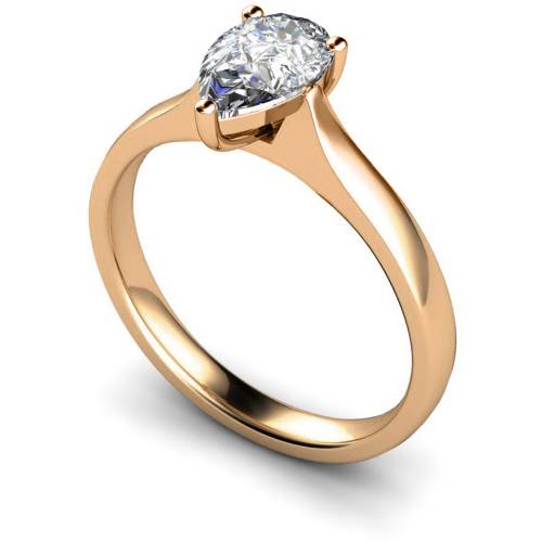 HRPE380 Pear Solitaire Diamond Ring