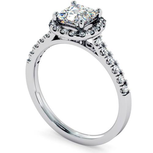 HRPSD680 Princess cut Cushion Halo Diamond Ring
