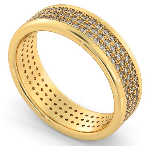 MINTAKA Triple row Round cut Full Eternity Band