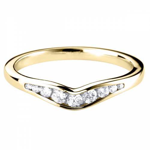 HRRWB006 Round cut Diamond Shaped Wedding Ring
