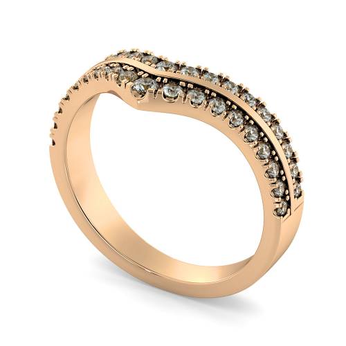HRRWB012 Round cut Diamond Shaped Wedding Ring