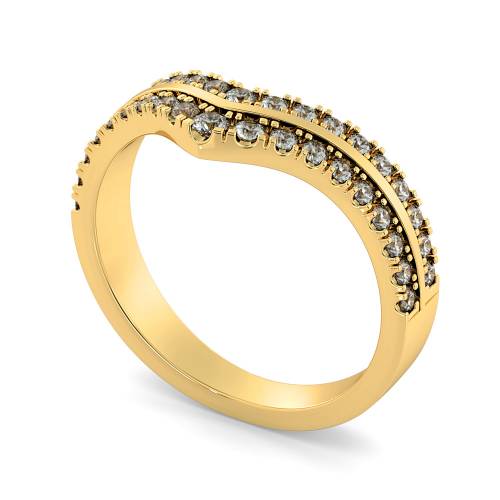 HRRWB012 Round cut Diamond Shaped Wedding Ring