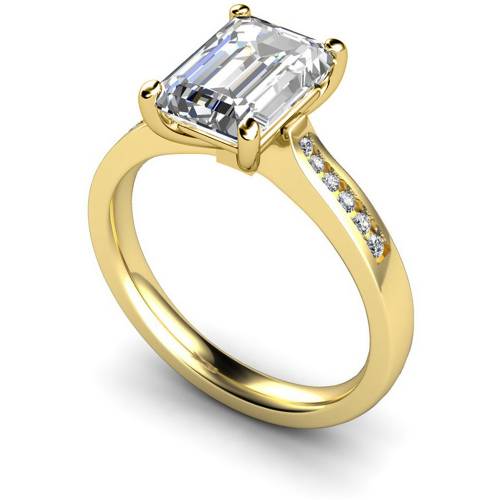 HRXSD633 Emerald Shoulder Diamond Ring