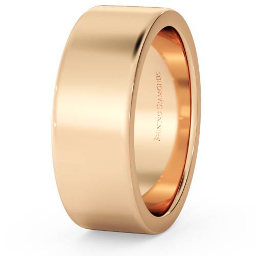 HWNA717 Flat Wedding Ring - 7mm width, Medium depth