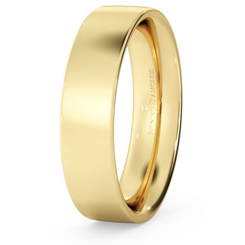 HWNC517 Flat Court Wedding Ring - 5mm width, Medium depth