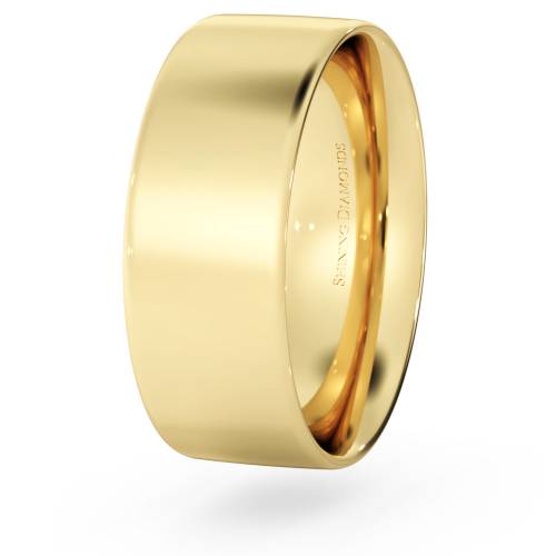 HWNC713 Flat Court Wedding Ring - 7mm width, Thin depth