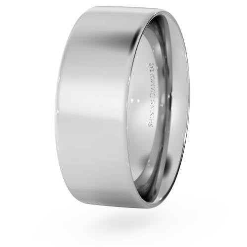 HWNC713 Flat Court Wedding Ring - 7mm width, Thin depth