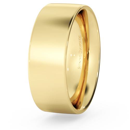 HWNC717 Flat Court Wedding Ring - 7mm width, Medium depth