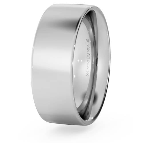 HWNC717 Flat Court Wedding Ring - 7mm width, Medium depth