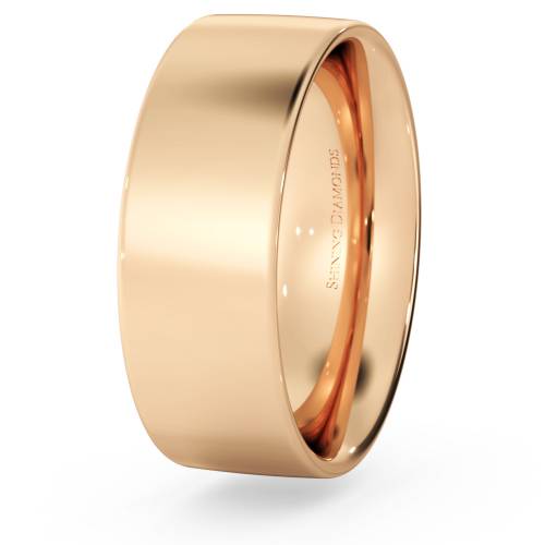HWNC717 Flat Court Wedding Ring - 7mm width, Medium depth