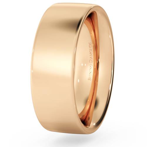 HWNC721 Flat Court Wedding Ring - Heavy weight, 7mm width