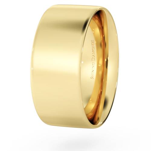 HWNC813 Flat Court Wedding Ring - 8mm width, Thin depth