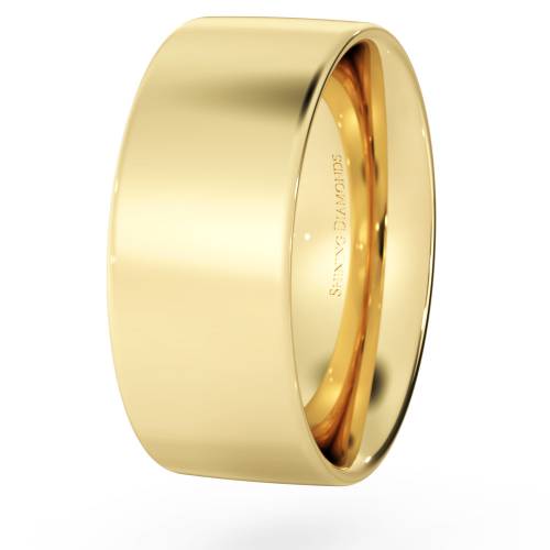 HWNC817 Flat Court Wedding Ring - 8mm width, Medium depth